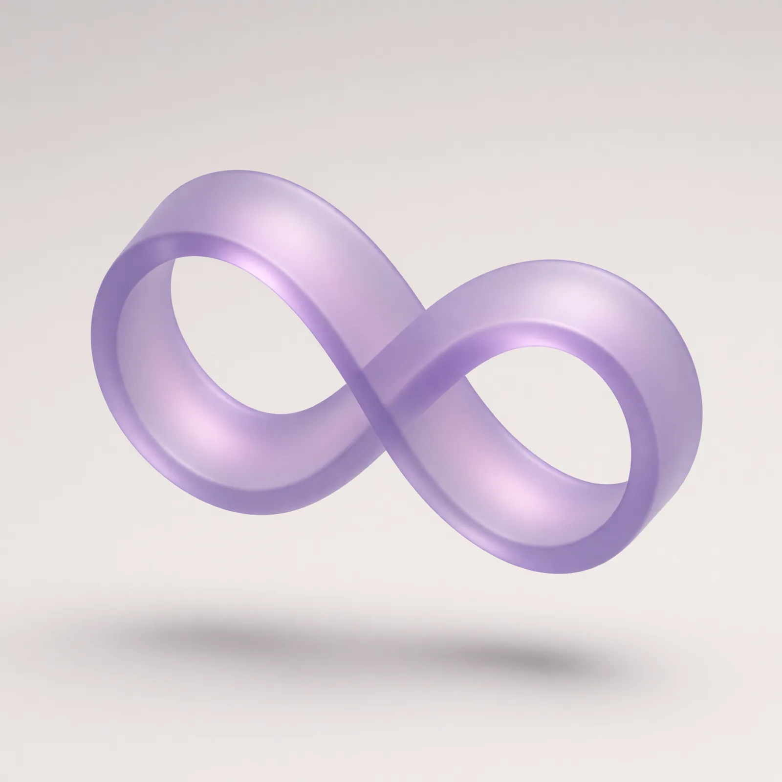 A frosted violet resistance band twisted into a figure-eight